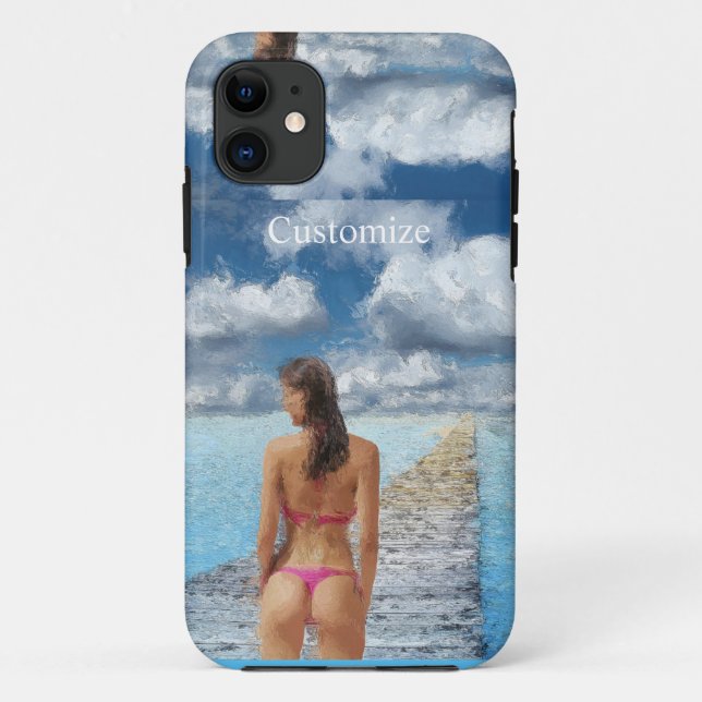 Funda De Case-Mate Para iPhone Thunder_Cove, Chica de bikini (Reverso)