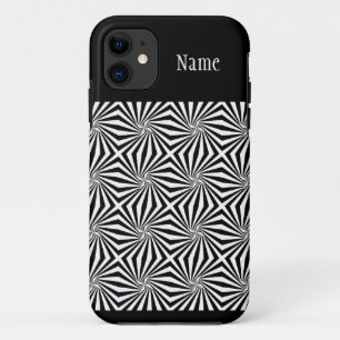 Funda Para iPhone 11 Thunder_Cove de patrón de radiación blanco negro