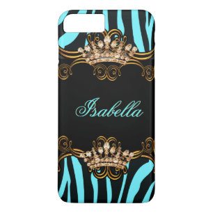 Funda Para iPhone 8 Plus/7 Plus Tiara Corona de Bronce Dorado Azul Verde Cebra