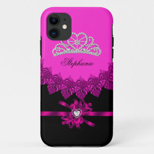 Funda Para iPhone 11 Tiara de Princesa Plateada Rosa con Piedras Precio
