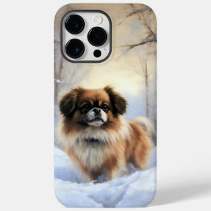 Funda Para iPhone 14 Pro Max De Case-Mate Tibetan Spaniel Deja que nieve Navidad 