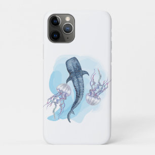 Funda Para iPhone 11 Pro Tiburón Ballena. Acuarela