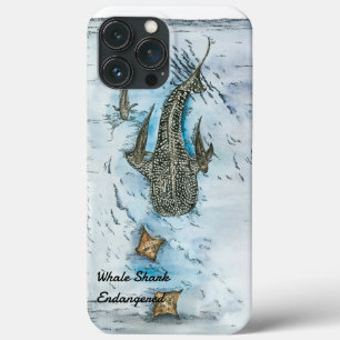 Funda Para iPhone 13 Pro Max Tiburón ballena pintado a mano con gracia