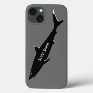 Funda Para iPhone 13 tiburón negro de la natación personalizado