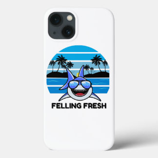 Funda Para iPhone 13 Tiburón Retro Genial con Gafas de Sol