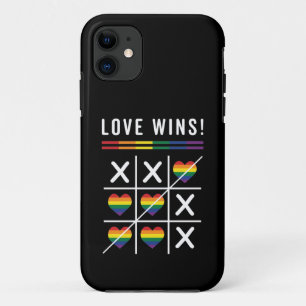 Funda Para iPhone 11 Tic Tac Toe el amor gana Orgullo Gay LGBTQ