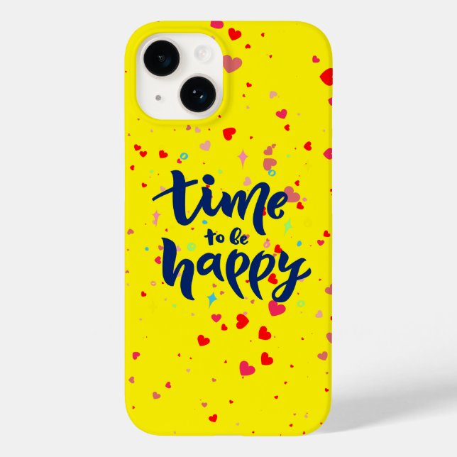 Funda De Case-Mate Para iPhone Tiempo De Feliz Tipografía (Reverso )