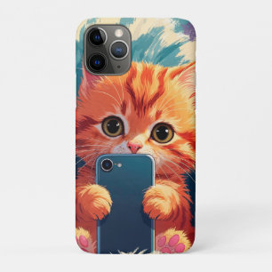 Funda Para iPhone 11 Pro Tiempo de Selfie – Gatitos Adorables con Teléfonos