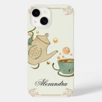Tiempo de té, Arte Gráfico Beige, Inspiración Flor