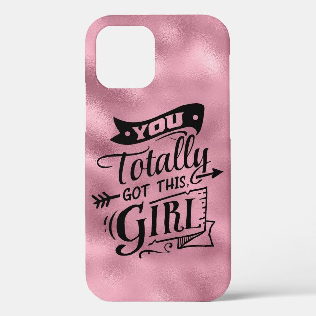 Funda De Case-Mate Para iPhone Tienes Esta Moda Chica Metálica Rosa (Reverso )