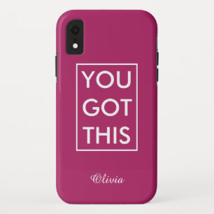 Funda Para iPhone XR Tienes este nombre de la cita motivacional magenta