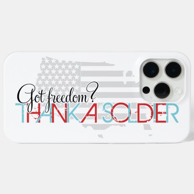 Funda De Case-Mate Para iPhone ¿Tienes libertad? Gracias A Un Soldado (Reverso (Horizontal))