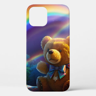 Funda Para iPhone 12 Tierra de Maravillas del Oso de Peluche Arcoíris S