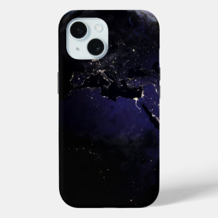 Funda Para iPhone 15 Tierra Llena Que Muestra Luces De La Ciudad De Eur