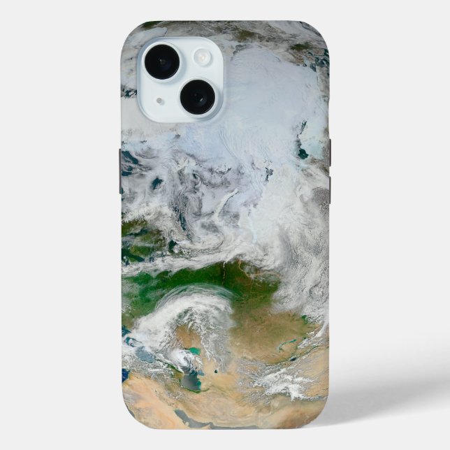 Funda De Case-Mate Para iPhone Tierra Que Muestra El Ártico, Europa Y Asia. (Reverso )