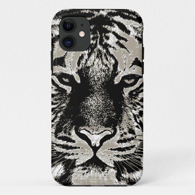 Funda De Case-Mate Para iPhone Tiger Face Close-up (Reverso)