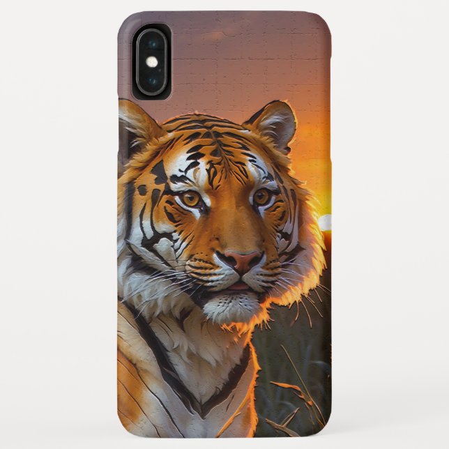 Funda De Case-Mate Para iPhone Tigre al atardecer (Reverso)
