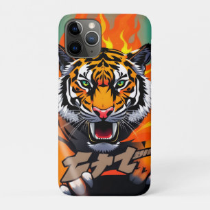 Funda Para iPhone 11 Pro Tigre anime en llamas