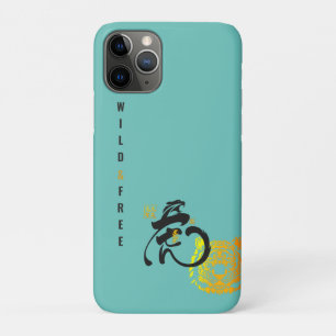 Funda Para iPhone 11 Pro Tigre azul-verde salvaje e imagen dorada libre