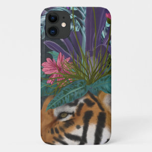 Funda Para iPhone 11 Tigre con cabeza tropical