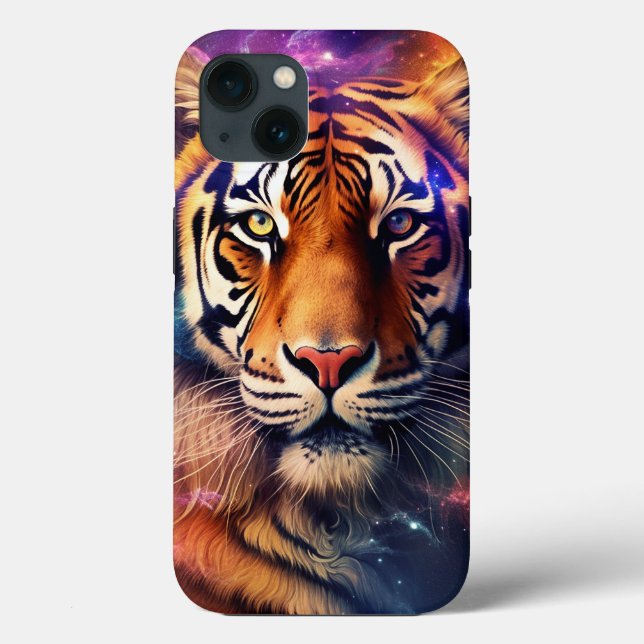Funda De Case-Mate Para iPhone Tigre cósmico (Reverso )
