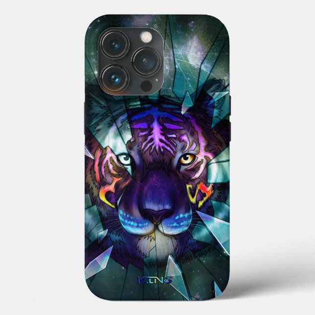 Funda De Case-Mate Para iPhone Tigre cósmico (Reverso )