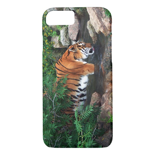 Funda De Case-Mate Para iPhone Tigre de bebida de otoño (Reverso)