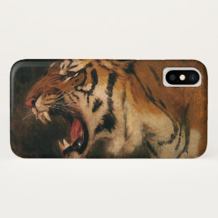 Funda Para iPhone X Tigre de Bengala Vintage Gran Gato Rugiendo, Anima