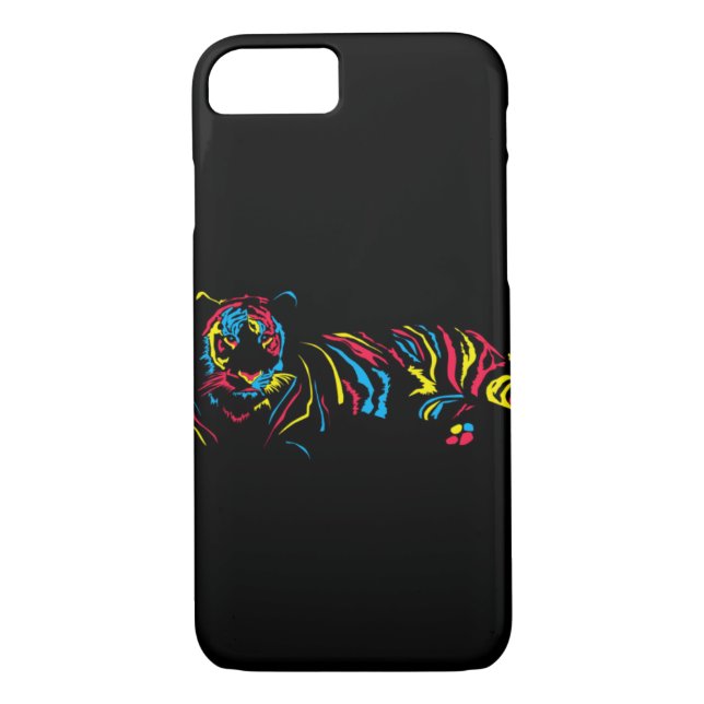 Funda De Case-Mate Para iPhone Tigre del arco iris (Reverso)