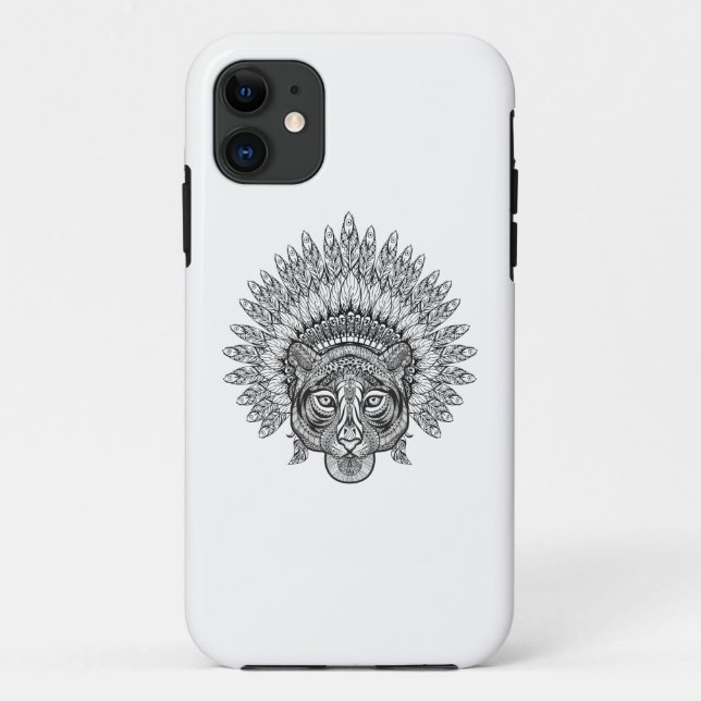 Funda De Case-Mate Para iPhone Tigre dibujado mano en estilo (Reverso)