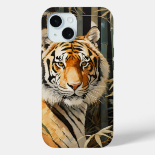 Funda Para iPhone 15 Tigre en bosque de bambú
