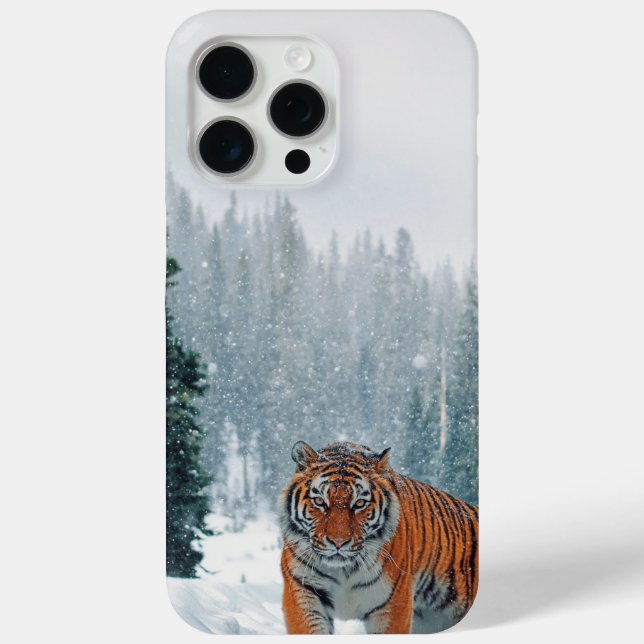 Funda De Case-Mate Para iPhone tigre en la nieve (Reverso )