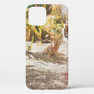 FUNDA PARA iPhone 12 TIGRE MARRÓN EN GESTO DE CAMINO