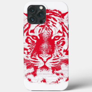 Funda Para iPhone 13 Pro Max Tigre rojo y blanco