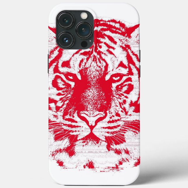 Funda De Case-Mate Para iPhone Tigre rojo y blanco (Reverso )