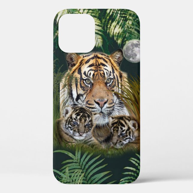 Funda De Case-Mate Para iPhone Tigre y cachorros (Reverso )