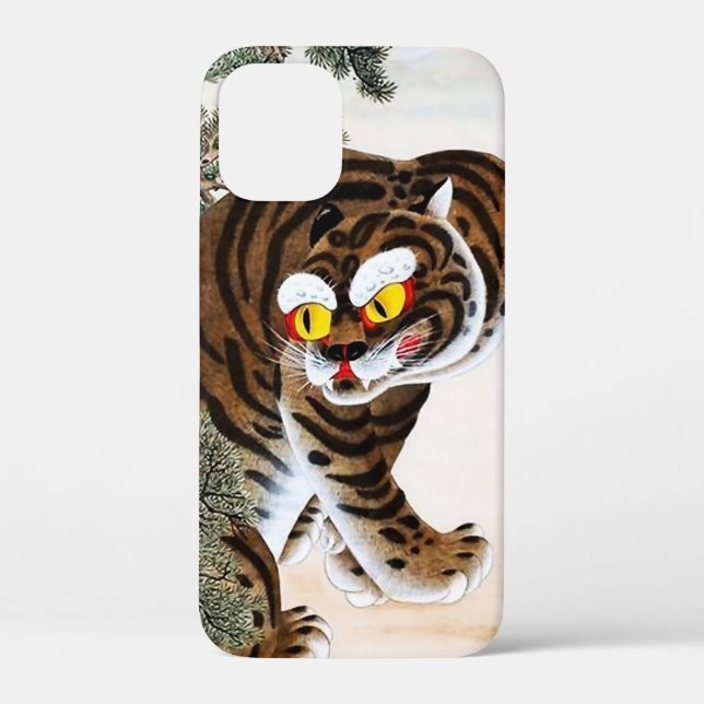 Funda De Case-Mate Para iPhone Tigre y Minhwa magpie bajo árbol de pinos (Reverso )