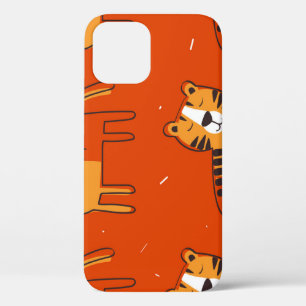 Funda Para iPhone 12 Tigres coloridos con decoración de dibujos a mano