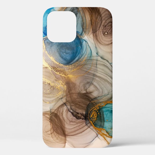 Funda De Case-Mate Para iPhone Tinta Alcohólica, Abstracto Mineral Blanqueado. (Reverso )