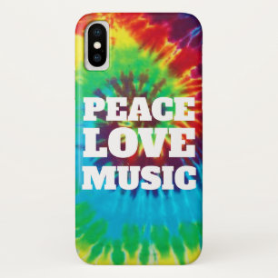 Funda Para iPhone X Tinte de Nudo Fresco Paz Amor Música