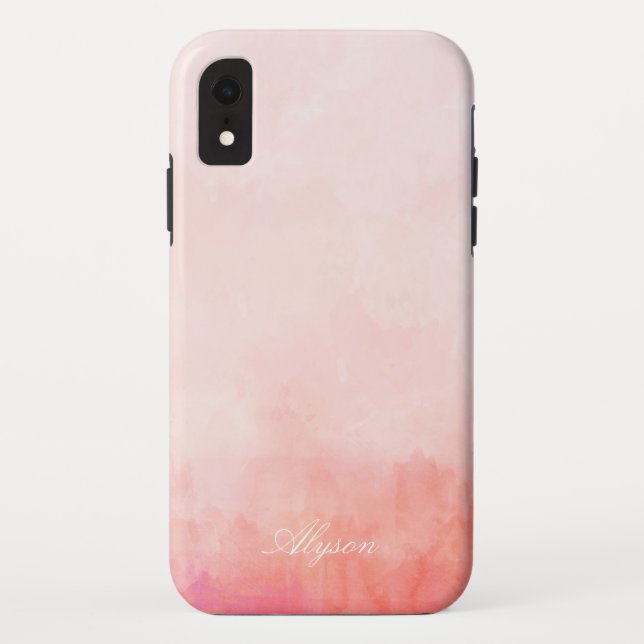 Funda De Case-Mate Para iPhone Tinte rosado de la inmersión - añada el nombre (Reverso)