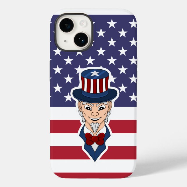 Funda De Case-Mate Para iPhone Tío Sam personalizado (Reverso )