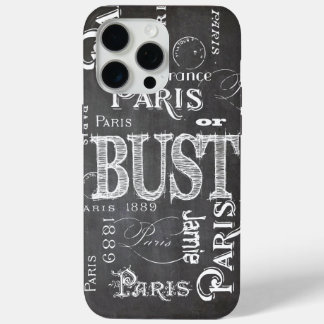 Funda Para iPhone 15 Pro Max Tipografía Caligrafía París Francia Torre Eiffel