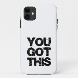 Funda Para iPhone 11 Tipografía de Cita Inspiradora Negro Blanco