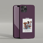 Funda Para iPhone 13 Pro Max Tipografía de collage fotográfico de época púrpura<br><div class="desc">Moderna tipografía de fotografía retro vintage moderno diseño de estuches de teléfono elegante. Se puede cambiar el color de fondo púrpura.</div>