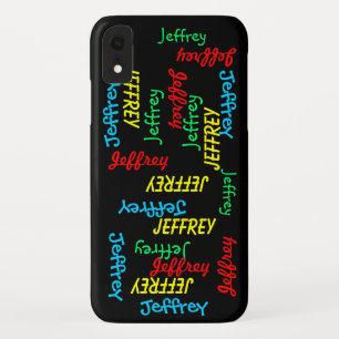 Funda Para iPhone XR Tipografía de diversión, nombre repetitivo, person