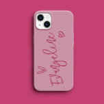Funda Para iPhone 14 Pro De Case-Mate Tipografía de escritura moderna rosa giratoria ele<br><div class="desc">Moderna escritura de tipografía cardíaca mínima rosa elegante gentil diseño simple y personalizado de estuche de teléfono.</div>