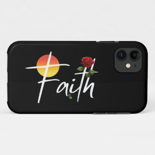 Funda Para iPhone 11 Tipografía de fe con rosas