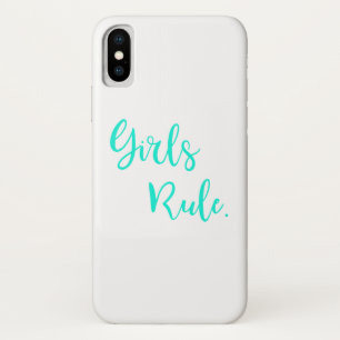 Funda Para iPhone X Tipografía de regla de chicas, blanco de Guay