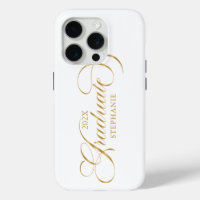 Tipografía elegante de guiones de oro para graduad